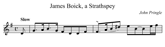 James Boick, a Strathspey - staff notation