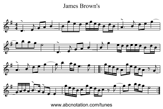 James Brown's - staff notation