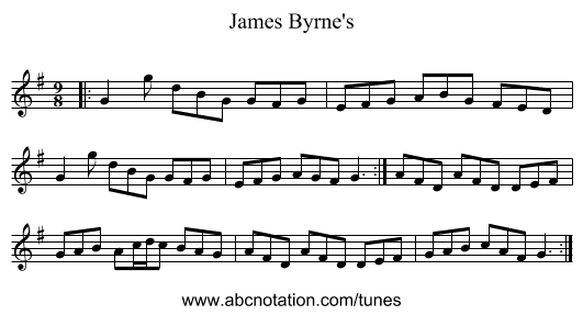 James Byrne's - staff notation