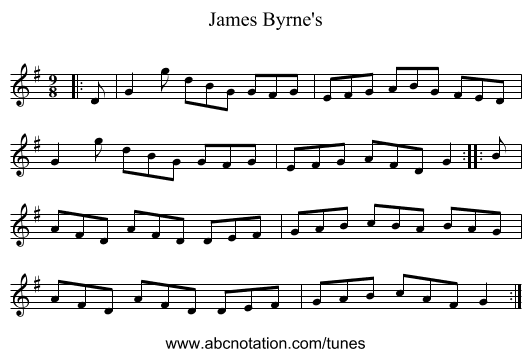 James Byrne's - staff notation