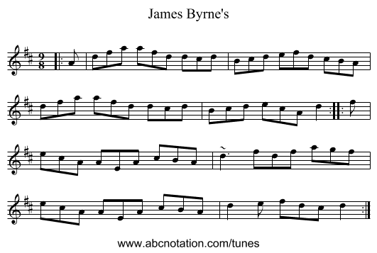 James Byrne's - staff notation