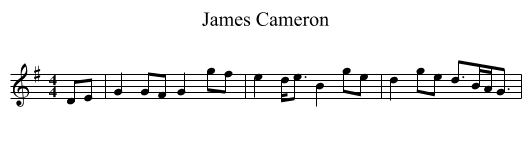 James Cameron - staff notation