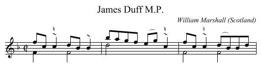 James Duff M.P. - staff notation