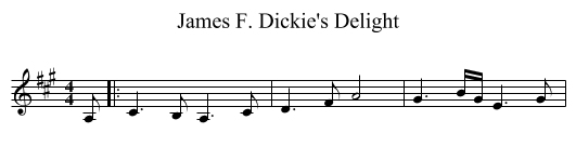 James F. Dickie's Delight - staff notation