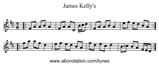 James Kelly's - staff notation
