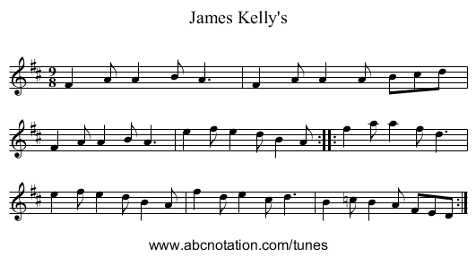 James Kelly's - staff notation