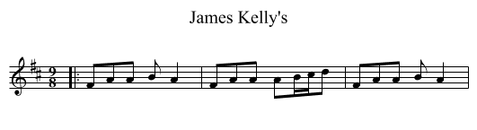 James Kelly's - staff notation