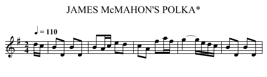 JAMES McMAHON'S POLKA* - staff notation