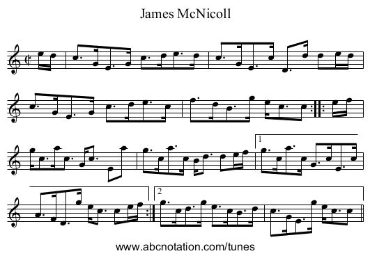 James McNicoll - staff notation