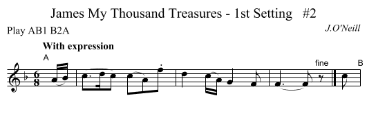 James My Thousand Treasures - 1st Setting   #2 - staff notation