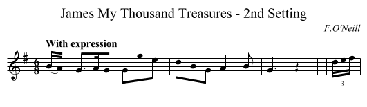 James My Thousand Treasures - 2nd Setting - staff notation