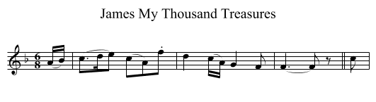James My Thousand Treasures - staff notation