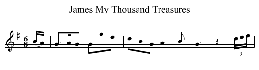 James My Thousand Treasures - staff notation