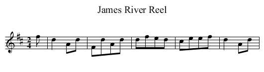 James River Reel - staff notation