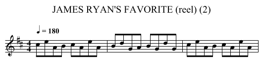 JAMES RYAN'S FAVORITE (reel) (2) - staff notation