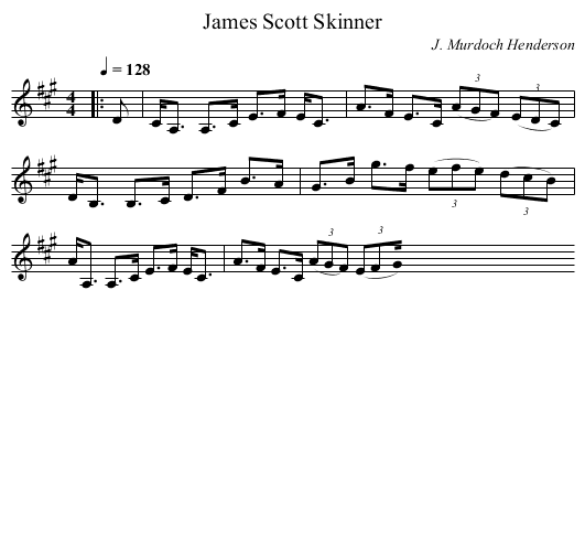 James Scott Skinner - staff notation