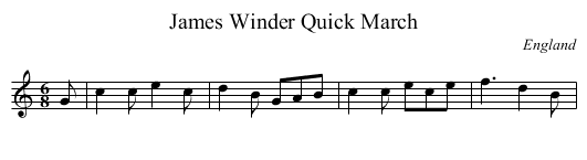 James Winder Quick March - staff notation