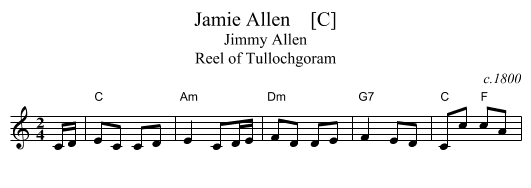 Jamie Allen    [C] - staff notation