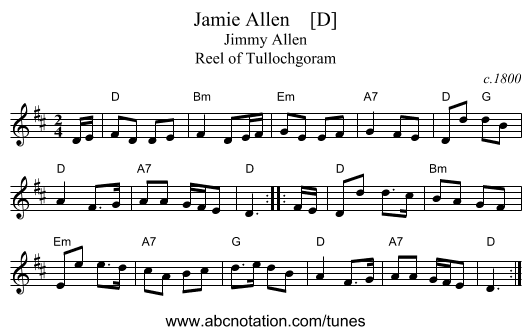 Jamie Allen    [D] - staff notation