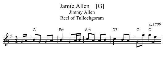 Jamie Allen    [G] - staff notation