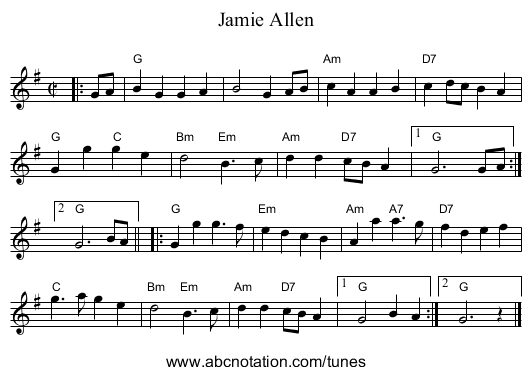 Jamie Allen - staff notation