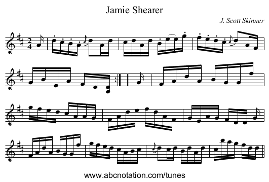 Jamie Shearer - staff notation