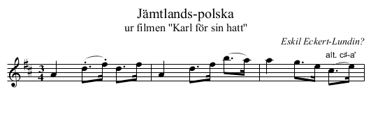Jämtlands-polska - staff notation