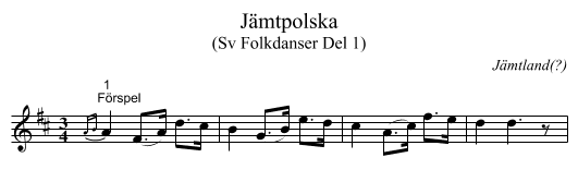 Jämtpolska - staff notation