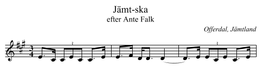 Jämt-ska - staff notation