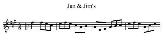 Jan & Jim's - staff notation