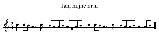 Jan, mijne man - staff notation