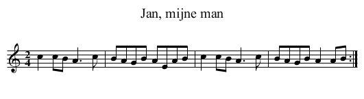Jan, mijne man - staff notation