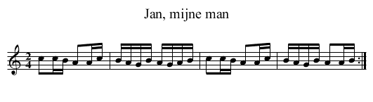 Jan, mijne man - staff notation