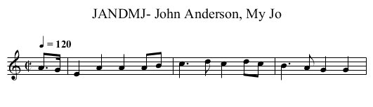 JANDMJ- John Anderson, My Jo - staff notation