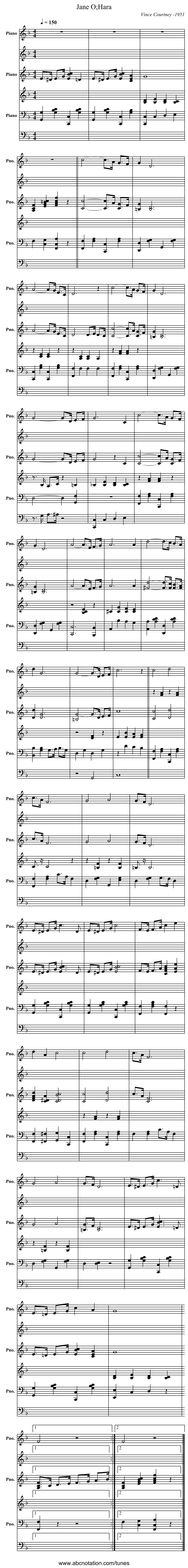 Jane O;Hara - staff notation