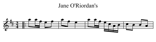 Jane O'Riordan's - staff notation
