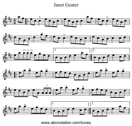 Janet Geater - staff notation