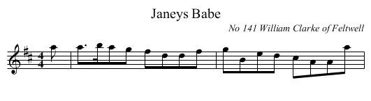 Janeys Babe - staff notation