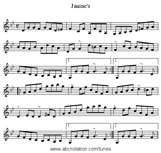 Janine's - staff notation