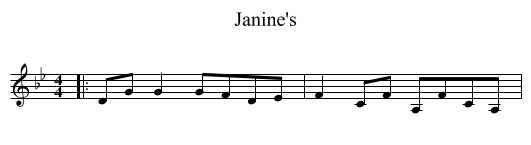 Janine's - staff notation