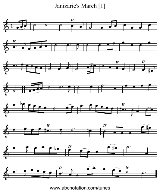 Janizarie's March [1] - staff notation