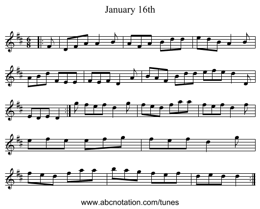 January 16th - staff notation