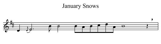January Snows - staff notation