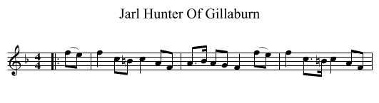 Jarl Hunter Of Gillaburn - staff notation