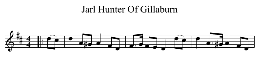 Jarl Hunter Of Gillaburn - staff notation