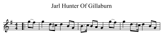 Jarl Hunter Of Gillaburn - staff notation