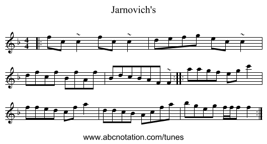 Jarnovich's - staff notation