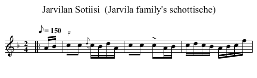 Jarvilan Sotiisi  (Jarvila family's schottische) - staff notation