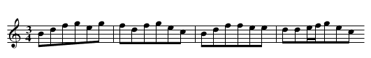 Jas koniki poil - staff notation