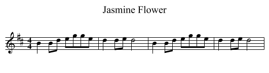 Jasmine Flower - staff notation